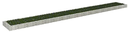 NQJIBUE Item-Gabion Hochbeet aus verzinktem Stahl, 800 x 100 x 20 cm, Rasen & Garten, Gartenarbeit, Töpfe & Pflanzgefäße