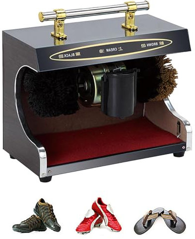 CRBUDY Petite cireuse à Chaussures électrique Automatique, cireuse à Chaussures électrique en Titane pour Usage Public, hôtel, Banque, Commerce (B)