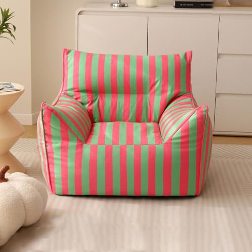 BotYcht Copertura per Poltrona Sacco per Adulti(Senza Riempimento), Fodera per Pouf Poltrona Puff in Tessuto di Velluto Lavabile per Soggiorno Camera da Letto Balcone,Red Green,Single Seat