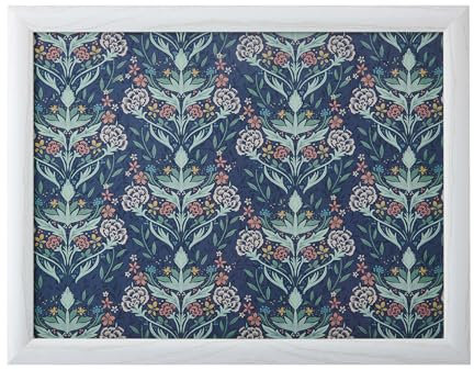 Creative Tops Bandeja para portátil con Estampado Floral y cojín, Bean Bag Cushioned, Portable Lap Desk Laptop Tray, 44 cm x 34 cm x 6 cm