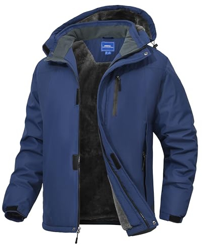 Zoofly Skijacke Winterjacke Herren Warm Wasserdicht Outdoor jacken für Männer Winddicht Snowboardjacke mit Abnehmbarer Kapuze
