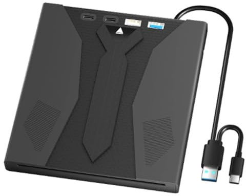 Uxsjakjsd 7 in 1 USB 3.0 Type C External Burner Optical CD DVD Drive Player Multifunction for Laptop for PC