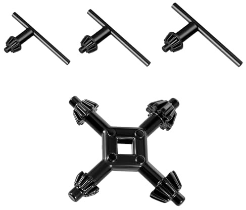Chuck Keys Wrench Set for Drill: 4 Pcs Replacement Drill Chuck Key Wrench Set - 4 in 1 Carbon Steel Drills Press Chuck Keys Replacement for Electric Drill Clamping Tool (10mm 13mm 16mm in Diameter)