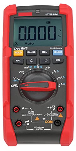 MasYosh Multimètre Numérique UT15B Pro, True RMS Auto Range Multimètre avec Fonction VFC et Lumière LED, pour la Réparation des électriciens et la Mesure de la Tension