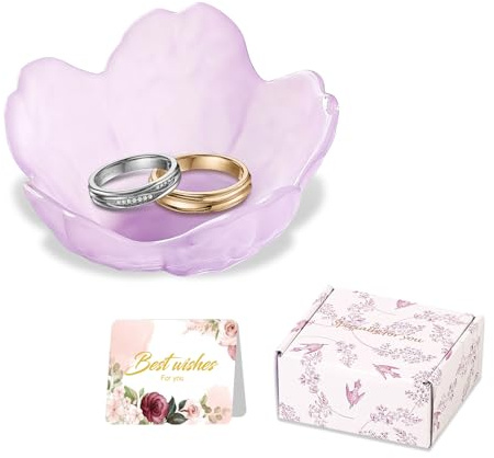 Cadeaux pour femme - Plateau à bijoux en forme de fleur - Plateau à bijoux - Décoration de salle de bain - Esthétique - Décoration de salle de bain - Pour bagues, boucles d'oreilles, colliers, cadeaux