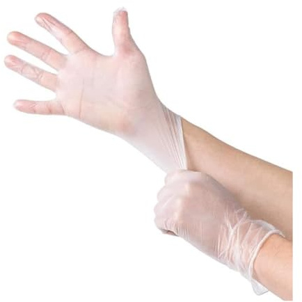 AHG 100 Pack Small Clear Vinyl Gloves | Disposable Gloves Powder & Latex Free | Food Safe Gloves for Cooking, Cleaning, Kitchen, Hair Dye, Gardening & General Use | BPA-Free, Comfortable