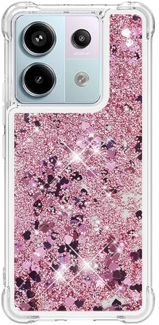 Funda compatible con Xiaomi Redmi Note 13 Pro 5G en el extranjero / Pico X6 5G en el extranjero, purpurina brillante para mujeres y niñas, arena movediza flotante líquida a prueba de golpes, color