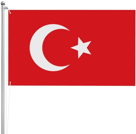 Bandiera della Turchia a doppia faccia 3 x 1,5 m. Bandiera esterna a triplo strato pesante su entrambi i lati, 0,9 x 1,5 m, bandiera da giardino in poliestere.