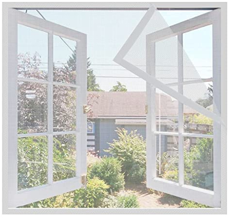 Orumrud Mosquitera Ventana de Fibra de Vidrio 60x105cm, Blanco | Malla Cortina Transpirable, Antimosquitos Anti Insectos para Balcón, con 2cm Cinta Adhesiva, Fácil instalación, No Cortar