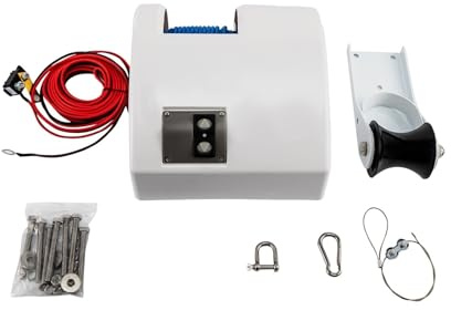 SMTYXS 12V Electric Anchor Winch 45LBS Load Capacity Boat Winch With Remote Control Marine For Dropping Anchor Operations Powerful Performance
