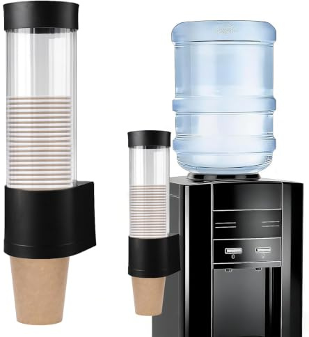 Cryptisg Antipolvere Distributore di Bicchieri Monouso, Dispenser Bicchieri | Portabicchieri di Plastica, Trasparente Portabicchieri, Portabicchieri da Parete per Bicchieri di Blastica o di Carta