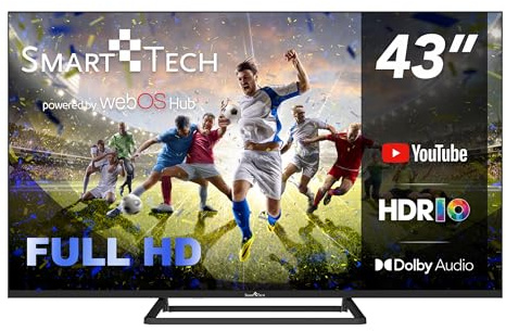 SMART TECH 43FW01V3 webOS Smart Television, 43 Pulgadas, Full HD, 3*HDMI, 2*USB, WiFi