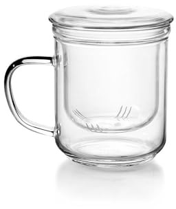 IBILI - Taza de té con filtro Salvia, 0.4 litros, Borosilicato