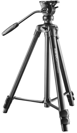 Walimex pro Videostativ Advanced 173 SH - 690 x 56 x 110 mm / Traglast max. 4 kg - mit Smartphone-Halterung und Tasche, 360° Neiger - für DSLR Kamera, Camcorder und Handy