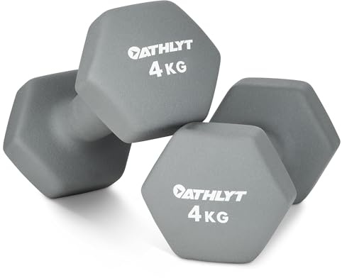 Athlyt Soft-Touch Neopren-Hanteln | Rutschfeste Beschichtung, Im Paar verkauft, Für Einsteiger geeignet, Ideal fürs Home-Gym, 1kg bis 10kg
