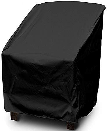HONCENMAX Housse de Protection pour Chaises de Jardin Empilables - Housse Protectrice pour Fauteuils de Jardin - Imperméable/Protection UV Noir 27.5x 31x40