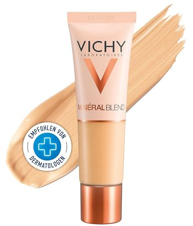 Vichy MinéralBlend, Feuchtigkeitsspendendes, ultra-leichtes Make-up-Fluid mit natürlichem Hyaluron, Vulkanischen Wasser und Mineralpigmenten, Bis zu 16 Stunden wirksam, Farbe: 06 dune, 30 ml