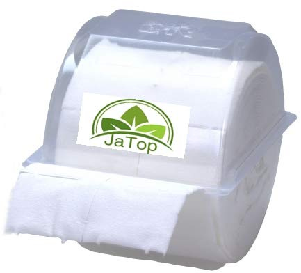 300 JaTop Zelletten im Einwegspender 5 x 4 cm fusselfreie Zelletten-Pads, 13-lagig, sehr saugfähig
