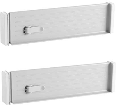 HAC24 2er Set Schubladenteiler Verstellbar Schubladen Organizer Kunststoff Weiß Schubladeneinteiler Schubladentrenner Schubladeneinsatz