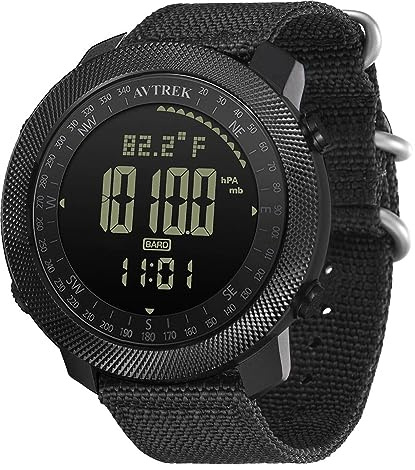 AVTREK Mens Outdoor Sport Tactical Survival Watches Hiking Digital Wrist Watch Swimming Military Army Altimeter Barometer Compass Watches