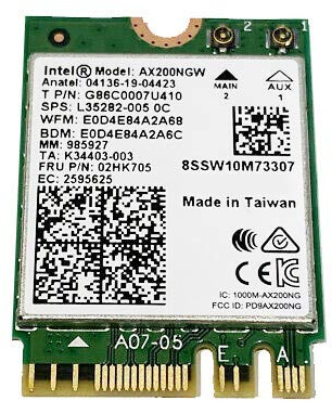 Original ALFA Intel AX200NGW Wireless-Karte, Wi-Fi 6 11AX WiFi-Modul 2 x 2 MU-MIMO Dual Band Wireless-Karte mit Bluetooth 5.1 interner WiFi-Adapter Windows 10 64bit, M.2/NGFF Taiwan TAA konform