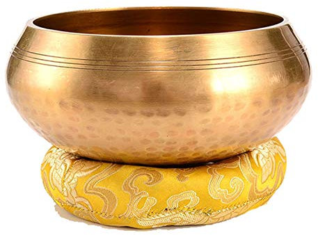 Tibetisches Klangschalen Set Aus Nepal Große Original Tibetische Klangschale Singing Bowl Aus Set Zur Yoga Meditation, Entspannung Und Achtsamkeit Das Ideale Geschenkset,A5