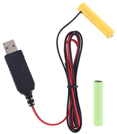 KERDEJAR Universal LR03 AAA Batterieentferner, 2 m, USB-Stromkabel, ersetzt 1 bis 4 Stück AAA 1,5 V Akku für elektrisches Spielzeug, Taschenlampe, Uhr