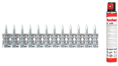 Fischer - Clous de tir 20 mm, pour cloueuse électrique à Clous FGC 100, Convient pour béton (< C 30/37), Brique Massive et maçonnerie, 1 008 pièces, Gris