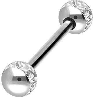 PIERCINGLINE Chirurgenstahl Barbell | EPOXYRING KUGELN | Piercing Stab Brust Zunge | Farb- & Größenauswahl