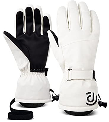 Guantes de esquí Guantes de esquí de Snowboard de Invierno, Guantes de esquí Impermeables para Motos de Nieve Guantes Blancos para Regalo para Mujeres y niñas