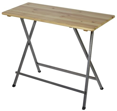 METRO Professional Outdoor Stehtisch, Kiefernholz/Stahl, 140 x 60 x 110 cm, Wetterbeständig, Klappbar, Rechteckig, Braun