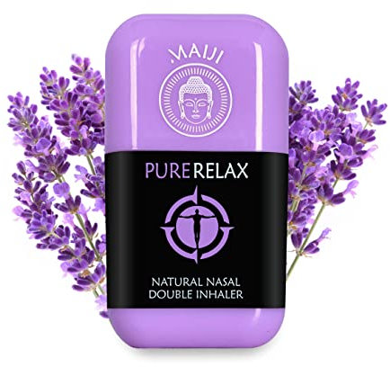 2X MAIJI ® Double Inhaler | Pure Relax mit Duft zum Entspannen | Inhalierstift mit reinen ätherischen Ölen | Nasen-Inhalator Aromatherapie | mit Lavendel - Bergamotte - Rosmarin | Made in Germany