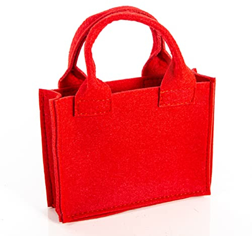 Logbuch-Verlag kleine rote Geschenktasche aus Filz 21 x 14 x 6 cm Henkel Tasche zum Befüllen Geschenk Verpackung