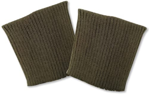 USIT, 2 Stück Ärmelbündchen für Schneiderbedarf aus Wolle, 8x9 cm, Ideal zum Reparieren von Jacken und Mänteln, Olivgrün