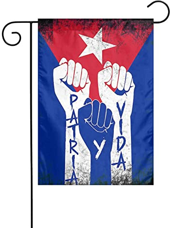 Patria Cuba Bandera Bandera de jardín Banderas de doble cara Decoración Patio Bandera Fiesta al aire libre Decoración Banner 12x18 pulgadas