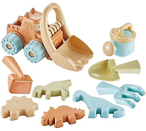 Katutude Strandspielzeug für Kinder, 10 Stück Strand Eimer Kinder Spielsets Kleinkinder Sandkasten Spielzeug, Strand Sandspielzeug Set mit Netzbeutel Wasserspielzeug für Jungen Mädchen