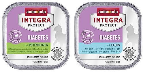 Animonda Integra Protect Diabetes Katze, Diät Katzenfutter, Nassfutter bei Diabetes mellitus, mit Lachs, 16 x 100 g