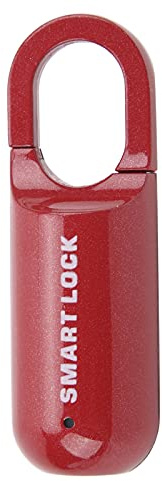 Lucchetto Smart Keyless per Impronte Digitali, Lucchetto per Impronte Digitali con Protezione Antifurto, Sicurezza Ricaricabile Tramite USB per Bagagli e Zaini (Rosso)