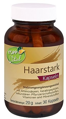 KOPP Vital® Haarstark | 30 Kapseln | 20 g | Biotin | Keratinpeptiden | L-Methionin | volles Haar | Nahrungsergänzungsmittel