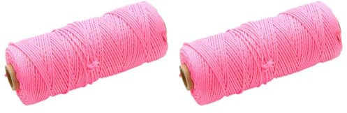 Faithfull FAIBLHVP Hi-Vis Pink Braided Nylon Brick Line String 100M (330ft) Breaking Strength 26.4kg) (Pack of 2)