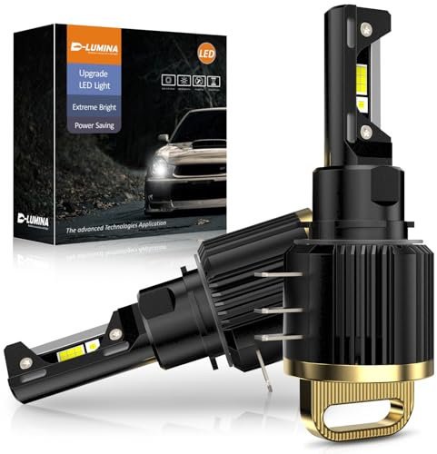 D-Lumina Bombilla H15 LED Canbus, 120 W, 12000 lm, 6500 K, chip CSP superbrillante, bombillas LED de repuesto halógenas, con efecto de refrigeración por ventilador, 2 unidades