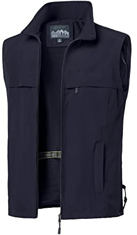 MeiLayM Uomo Gilet da Pesca All'aperto Gilet Multitasche Gilet Estivo ad Asciugatura Rapida Gilet Sportivo con Zip Fotografia Campeggio Caccia Alpinismo Giacca Senza Maniche