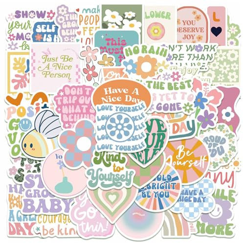 TAIOSNADJ 100 Pcs Pink Motivational Stickers for Laptop, Water Bottles, Book, Guitar, Skateboard, Suitcase - Waterproof Scrapbook Stickers