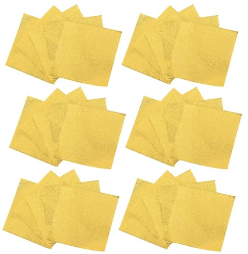 Operitacx 300 Stück Gold Alufolie Papier Wrapper, Aluminiumfolie Bonbonpapier 9 X 9 cm für SüßIgkeiten Schokolade
