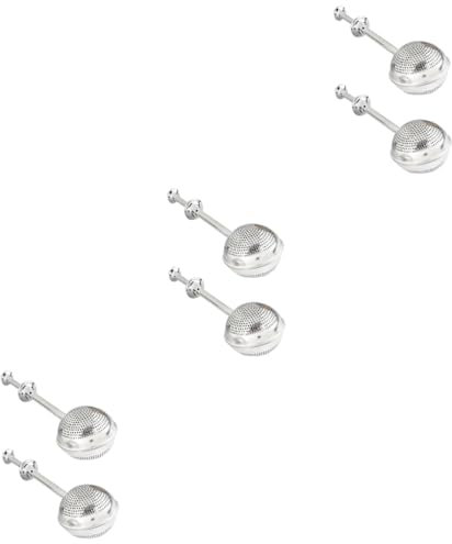 PRETYZOOM 6pcs Loose Leaf Tea Infuser Push Open Tea Ball Stainless Steel Strainer