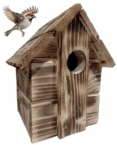 ABAZO Nistkasten für Vögel, Vogelhaus Kohlmeise, Amsel, Star, Rotkehlchen, Dompfaff, Meise, Spatz (Öffnung 4,5-5,0cm für Stare, Pleszeks, Mazurkas – größere Vögel)