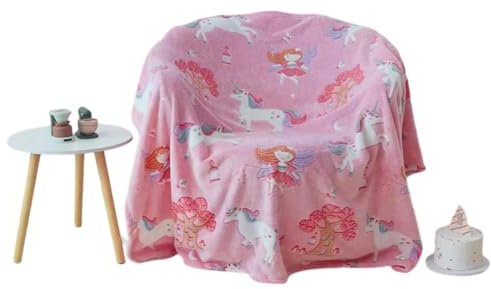 Flanell Decke, Bürodecke,Cartoon Decke, Sofadecke, Kinderdecke-Elf Einhorn-200 * 150 cm