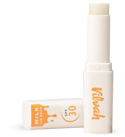 Vilvah STORE Milk Lip Balm SPF30 treats pigmentation and sun Damage UVA & UVB Protection for Both men and women suitable For All Skin Types