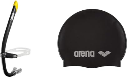 ARENA Unisex-Adult Swim Snorkel Pro Iii Schnorchel, Schwarz, NS EU & Classic Unisex Silikon-Badekappe, Schwimmkappe
