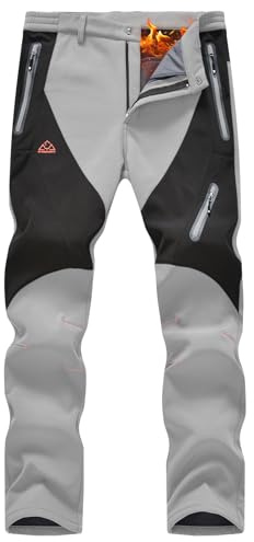 Rdruko Skihose Herren Wanderhose Winter Softshellhose Wasserdicht Winterhose Schneehose GefüTtert Outdoorhose Snowboardhose Thermohose